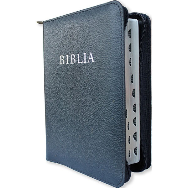 Biblia - revideált új fordítás, bőrkötés, cipzár, közepes