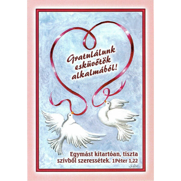 Esküvői borítékos képeslap - Egymást tiszta szívből szeressétek