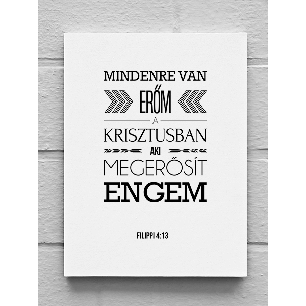 Igés vászonkép - Mindenre van erőm (25 x 35 cm)