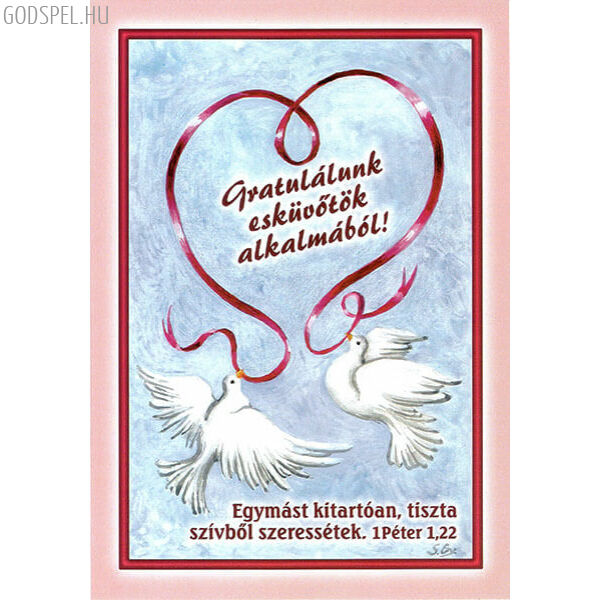 Esküvői borítékos képeslap - Egymást tiszta szívből szeressétek